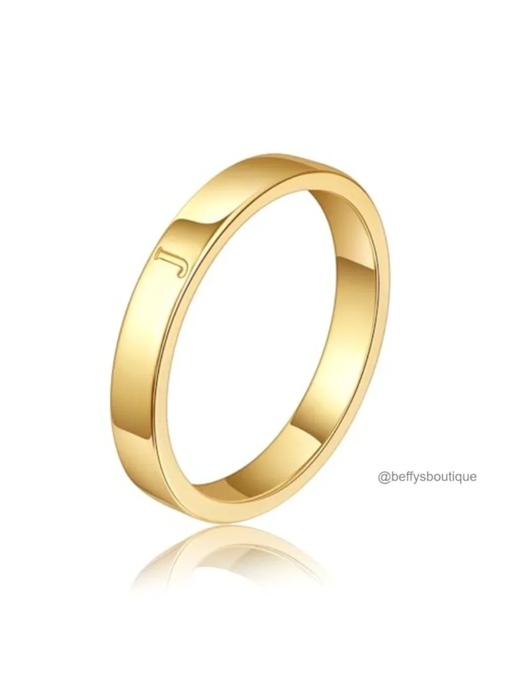 14K Gold Filled Initial Rings Non Tarnish Stackable Dainty Wedding Band